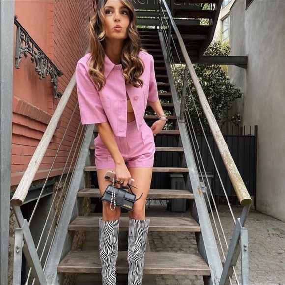 NWT Zara 2-Piece Cropped Button Blazer& Shorts Set - Picture 9 of 16